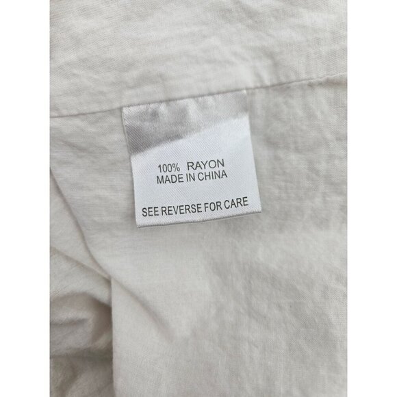 Yakira Bella Smocked Dress Womens XS White Floral Short Sleeve Rayon - Picture 6 of 7